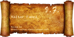 Valter Fanni névjegykártya