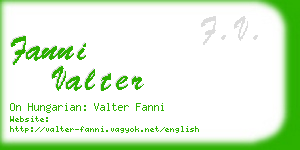 fanni valter business card